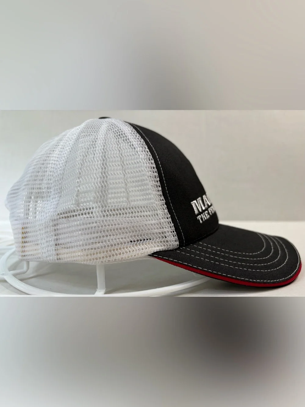 US Marines The Few The Proud Trucker Hat Mesh Snapback Black White USA